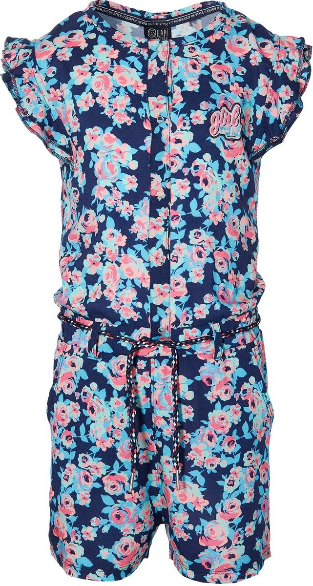 Quapi meisjes jumpsuit Foske Dark Blue Flower - maat 92