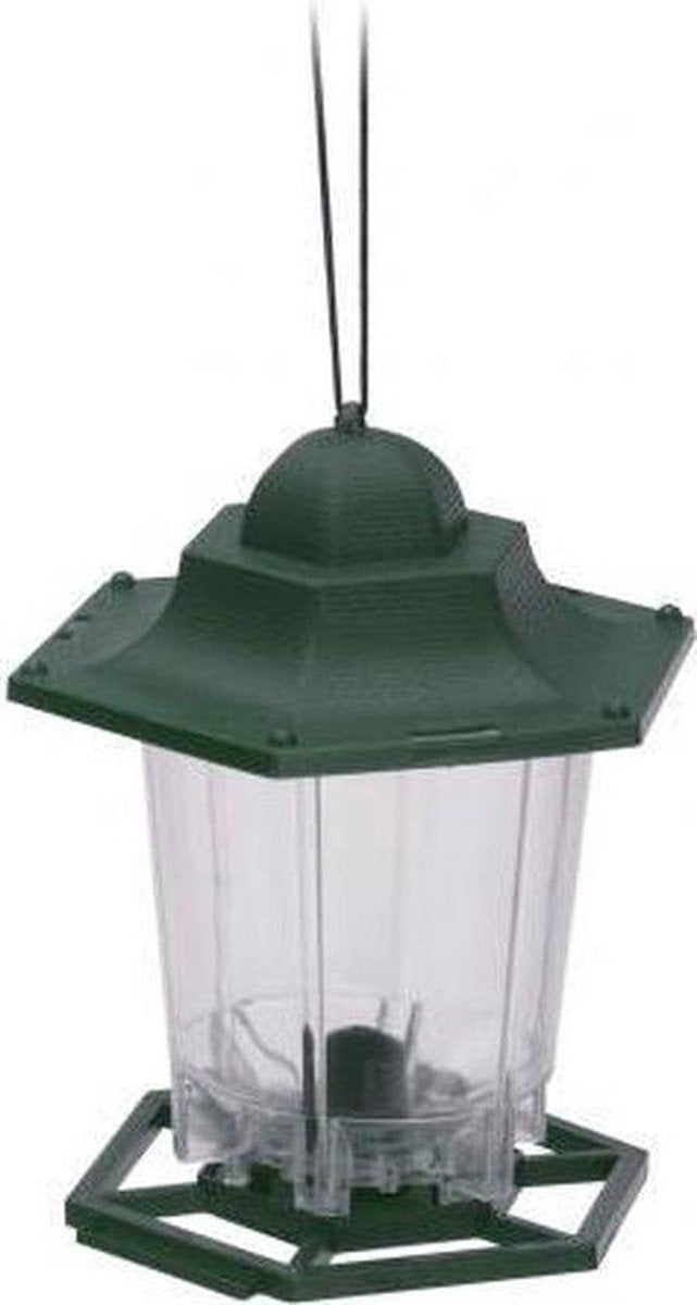 5x Tuinvogels hangende voeder silo voor vogelzaad 17 cm - Winter vogelvoer huisjes