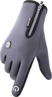 Waterdichte Handschoenen met Antislip en Touchscreen - Grijs L