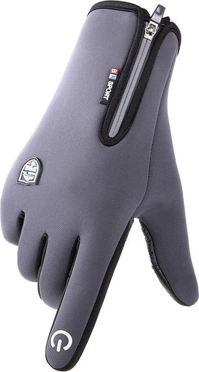 Waterdichte Handschoenen met Antislip en Touchscreen - Grijs L