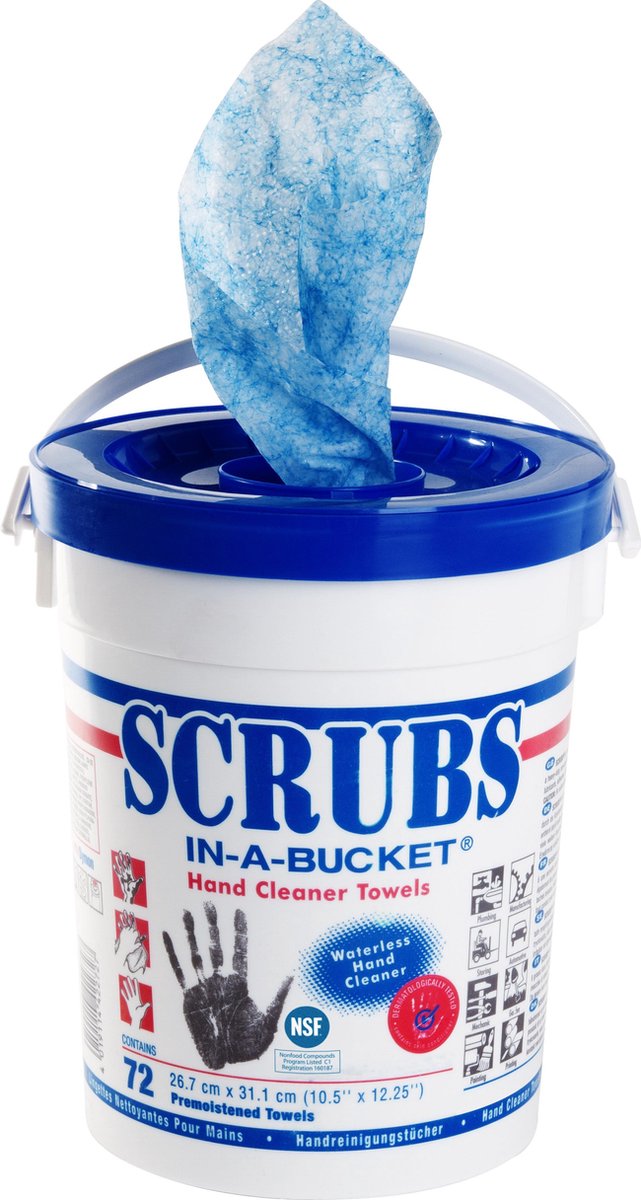 Scrubs in a Bucket Handreinigingsdoeken emmer met 72 doeken
