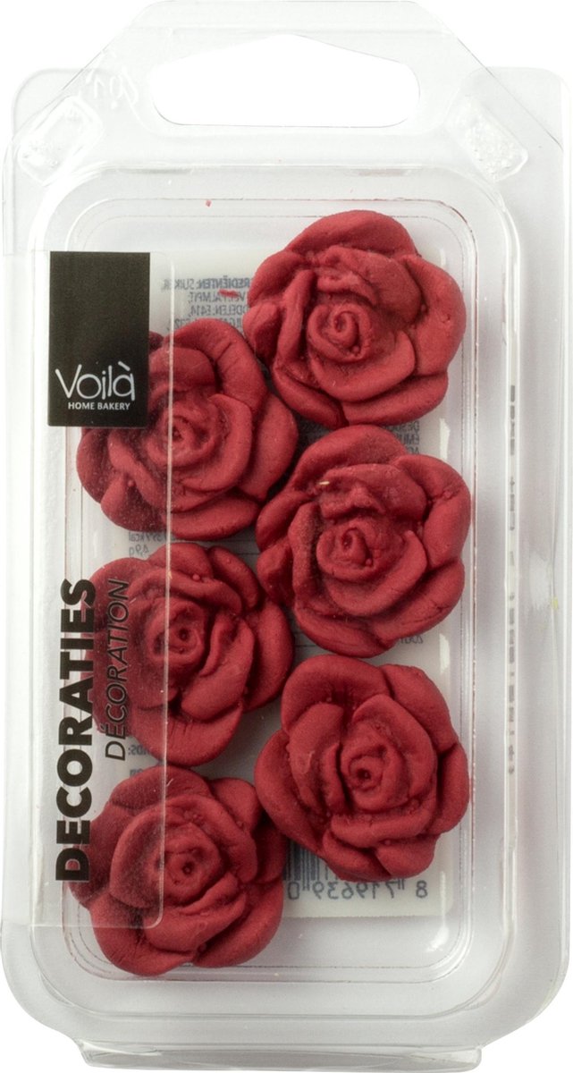 Voila Home Bakery | Suiker Rode Rozen | Decoratie - 18 gram