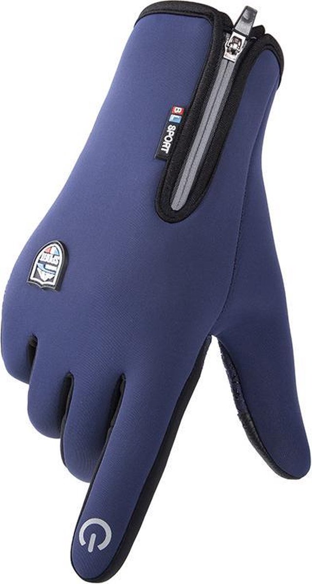 Waterdichte Handschoenen met Antislip en Touchscreen - Blauw L