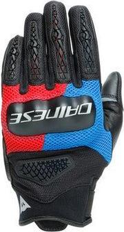 Dainese D-Explorer 2 Glacier Gray Blue Lava Red Black Textile Motorcycle Gloves 2XL