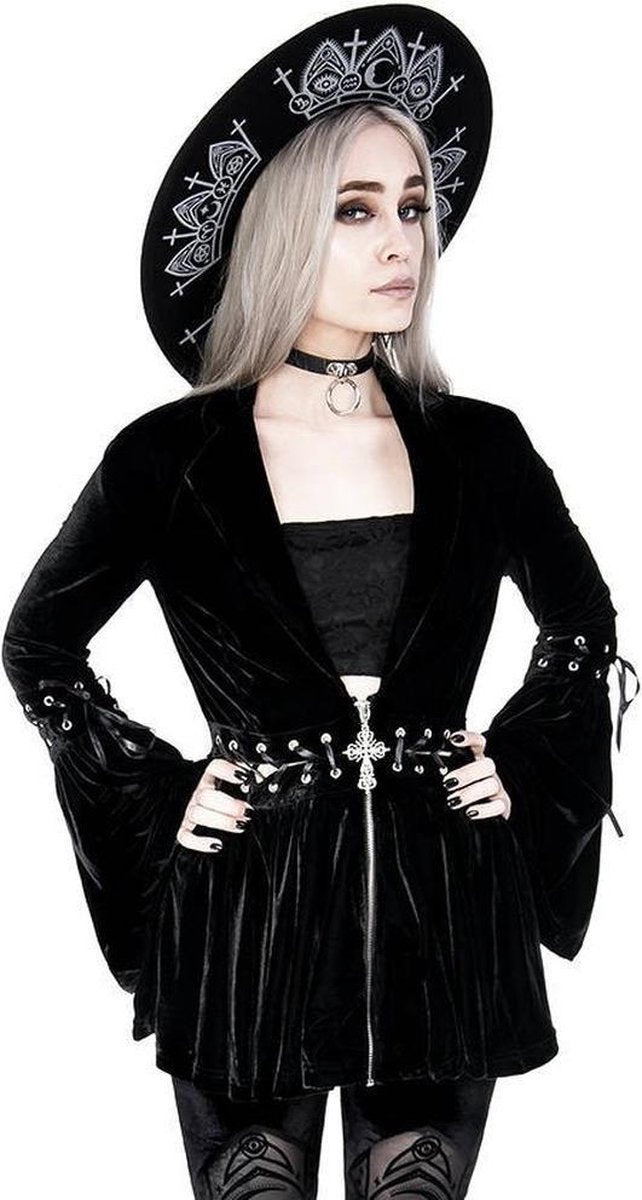 Restyle Blazer -2XL- New Romantic Lace Up Zwart