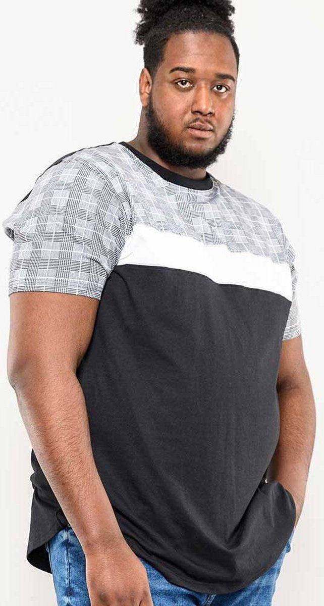 Duke 555 Vista Shirt Zwart/wit Motief Maat 4XL Kingsize