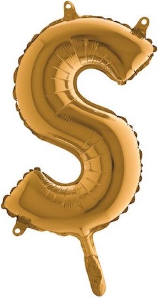 Grabo balloon - Folieballon - Letter S - Goud - 35cm