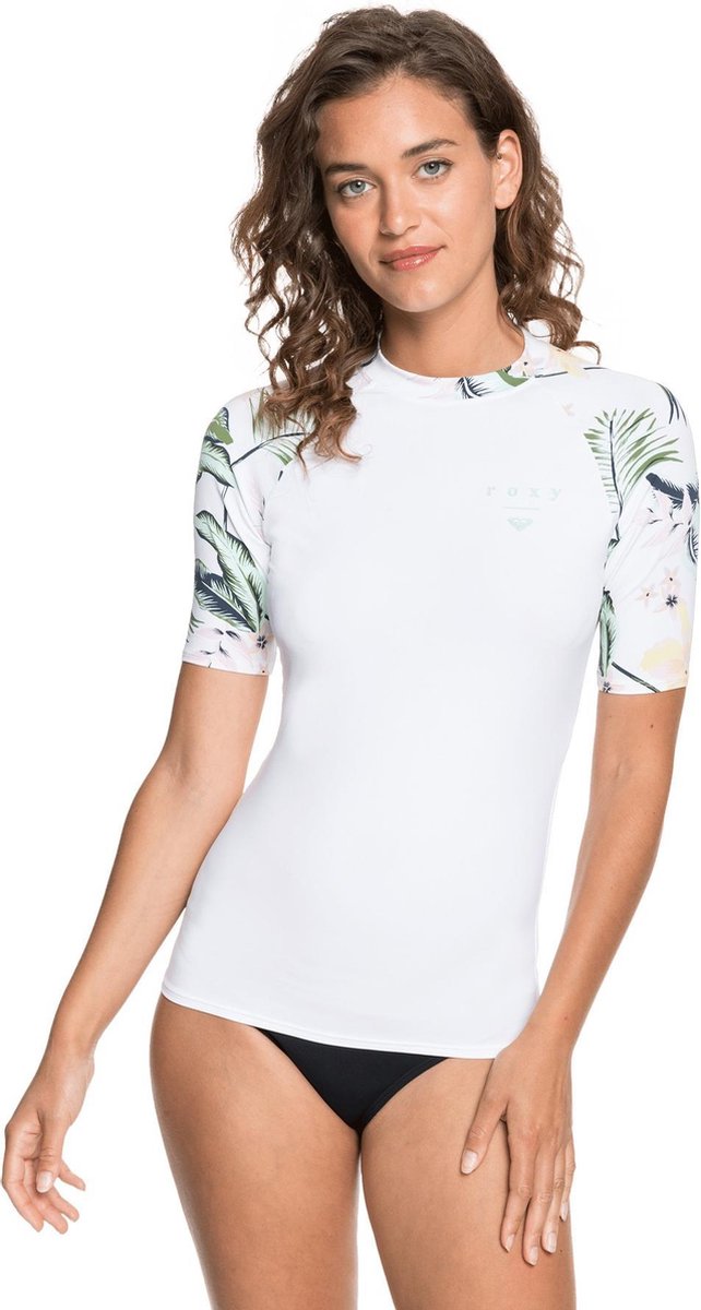 Roxy - UV Zwemshirt voor dames - Bloom Lycra - Helder Wit/Bloem - maat XL
