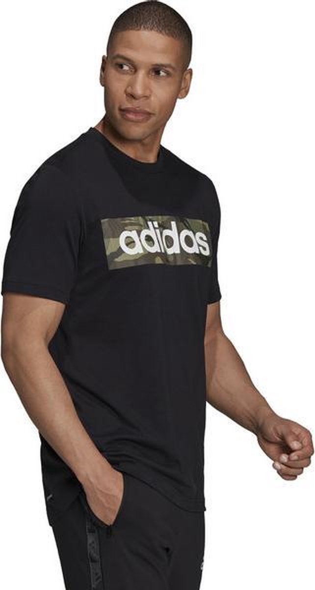 adidas Camo T-Shirt Heren - zwart/groen - maat L