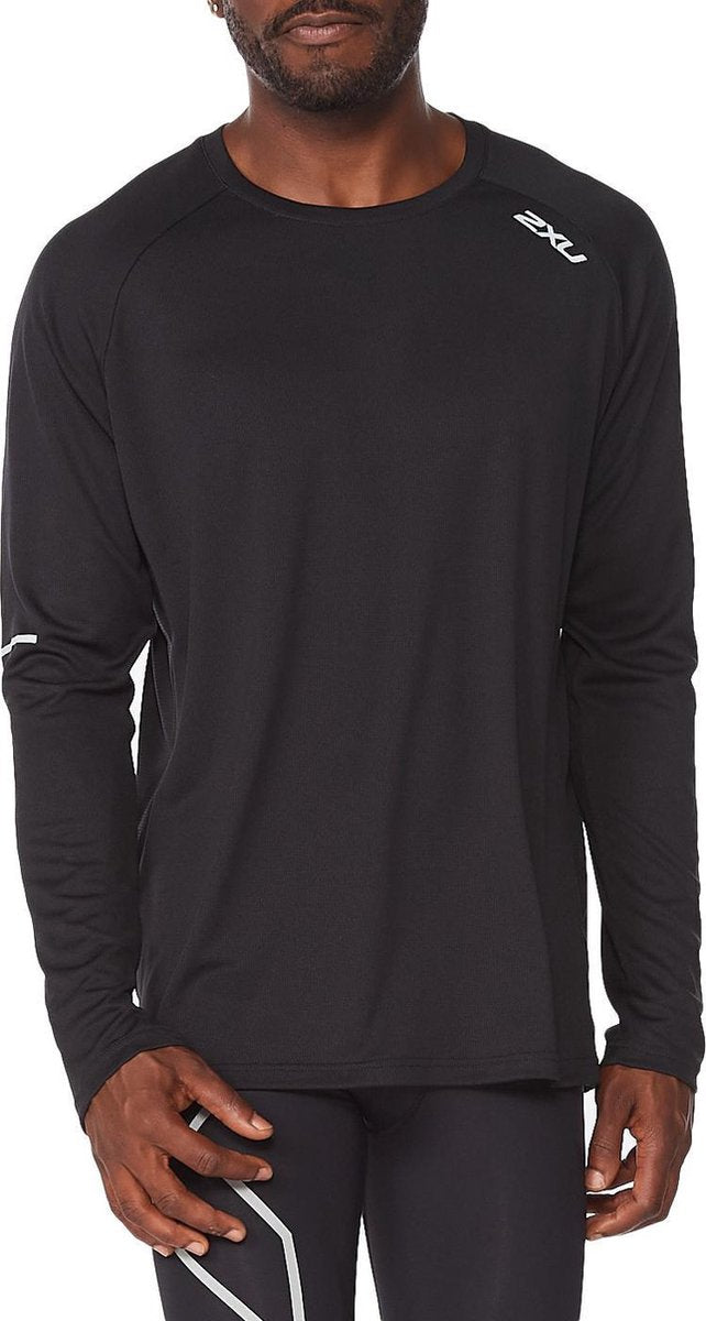 2xu Hardloopshirt Aero L/s Heren Polyester Zwart Maat S