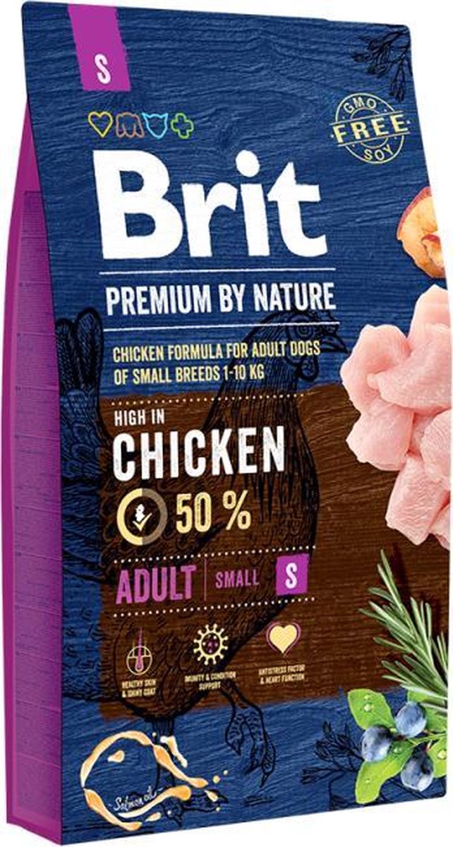 Brit Premium by Nature hondenvoer Adult S 8 kg -  - 80009421