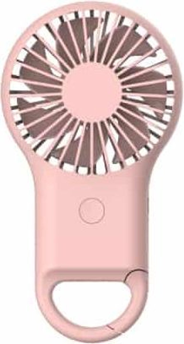 Handheld Pocket Mini Kleine ventilator Draagbaar opladen USB-buitenventilator met 7 kleurenlicht (roze)