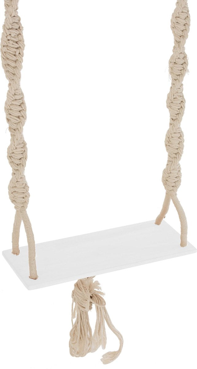 J-Line Schommel Boho Katoen/Hout Beige