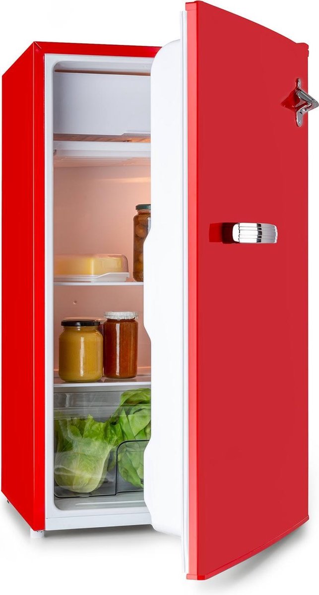 Klarstein Beercracker - Tafelmodel Koelkast met flessenopener - rood