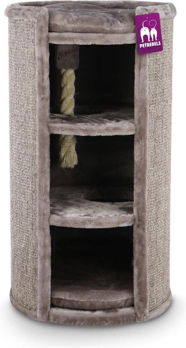 Petrebels Superdome 100 Krabton voor katten -  Cappuccino - 49 x 49 x 100 cm