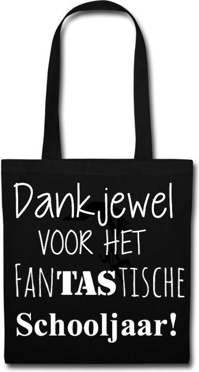 Cadeau juf set van 2 |  Tas Dankjewel voor het fanTAStische schooljaar bedankt bedanken juffen juffendag meester afscheid