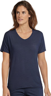Schiesser - Dames - T-Shirt Nachtblauw  - Blauw - 44