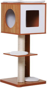 Nancy's Ashburn Krabpaal - Kattenboom - Kattenhuis - Grot - Sisalpaal - 4 Kussens - MDF - 50 x 40 x 91 cm