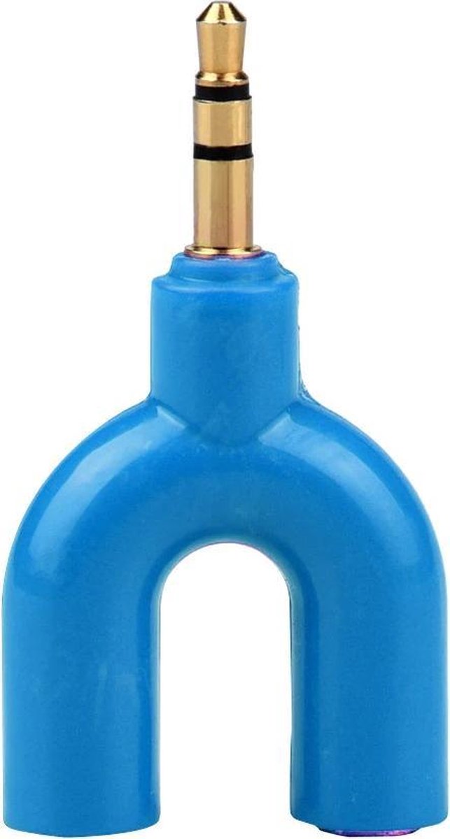 3.5mm Audio Jack Male naar 2x Audio Female 3.5mm Y Splitter - Blauw