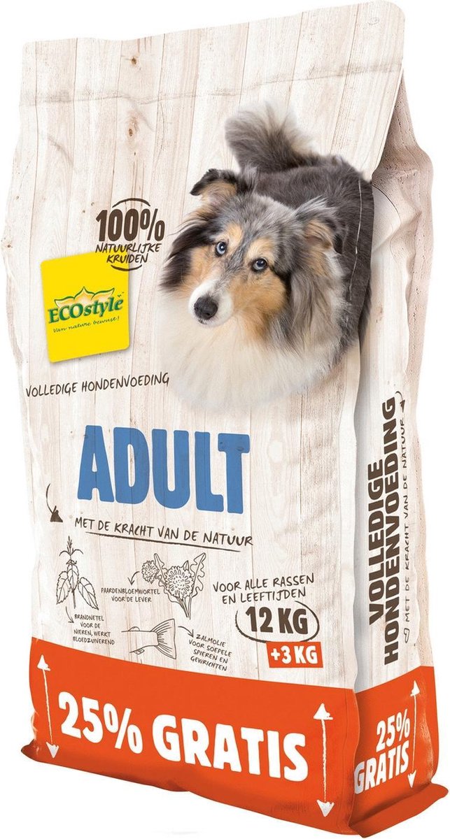 Ecostyle Adult Bonusbag - Hondenvoer - 12+3 kg
