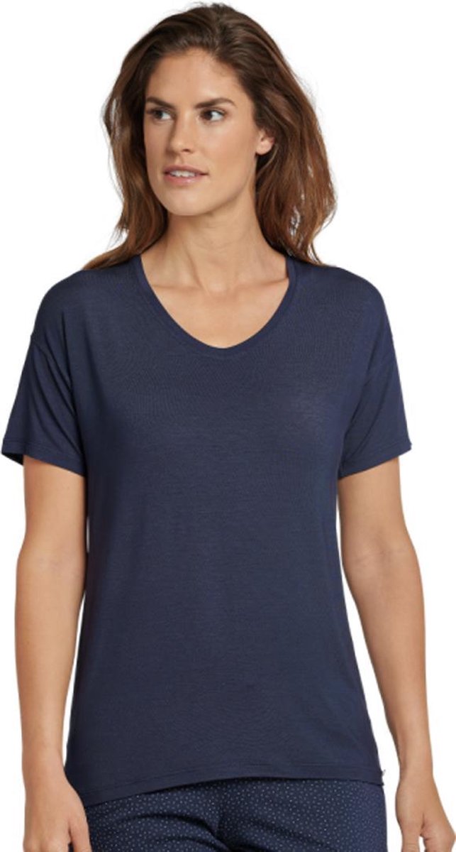 Schiesser - Dames - T-Shirt Nachtblauw  - Blauw - 38