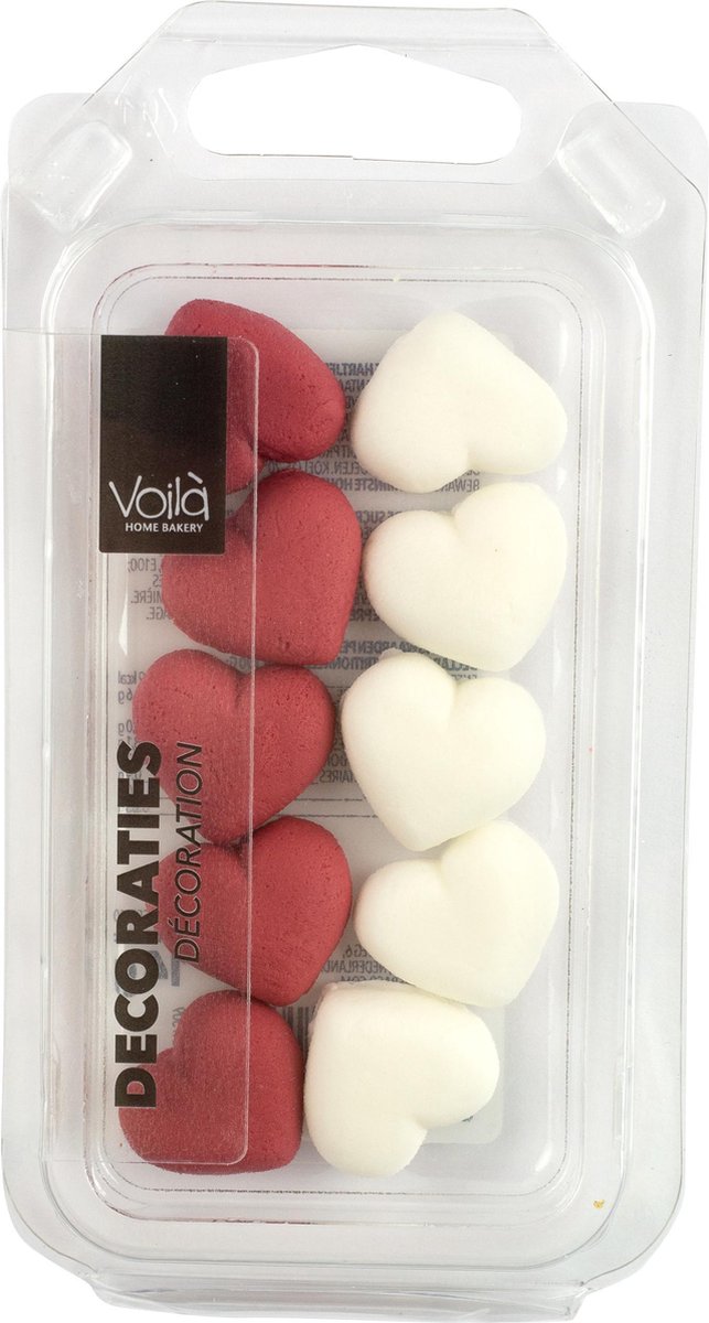 Voila Home Bakery | Suikerhartjes | Decoratie - 14 gram - voor cupcakes