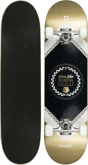 Playlife Skateboard - goud/zwart/wit
