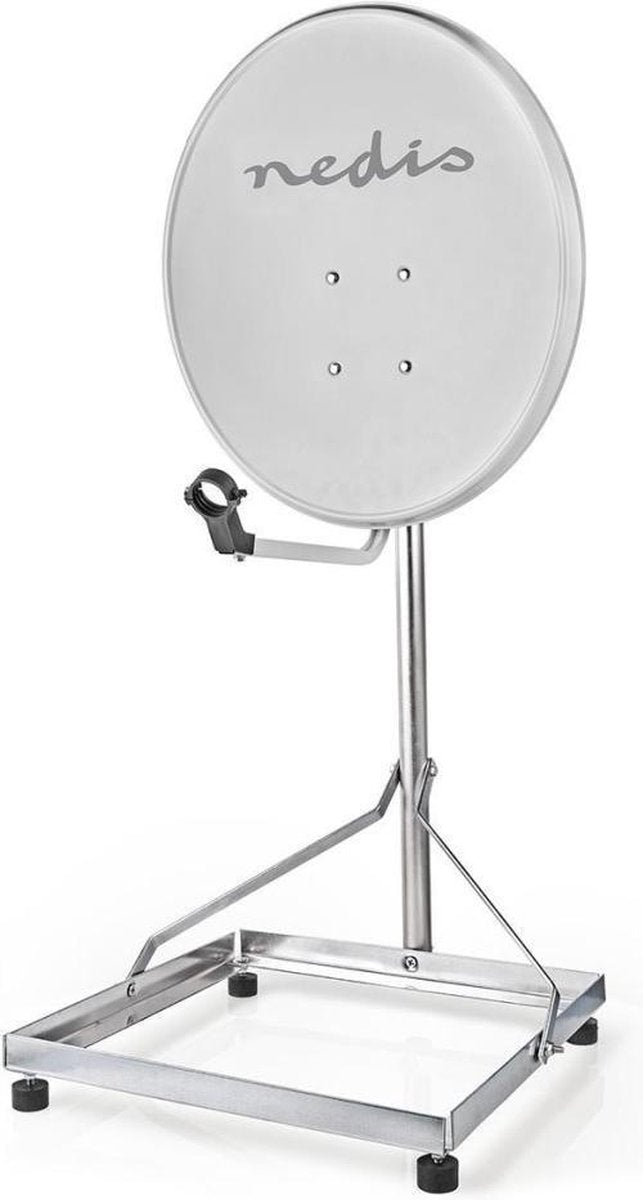 Balkonstandaard voor Satellietschotel | Mast Lengte: 1.00 m | Maximale schotelgrootte: 90.0 cm | Afmeting bodemplaat: 1 x 50 x 50 cm | Staal | Zilver
