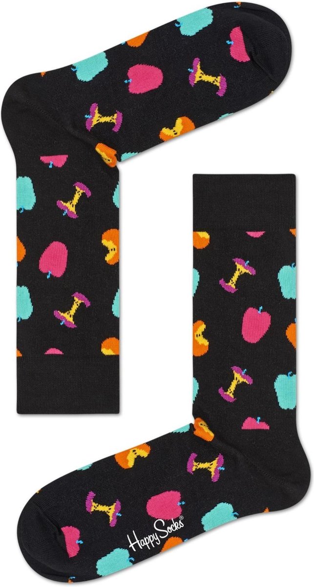 Happy Socks Apple Sokken - Zwart/Multi - Maat 36-40