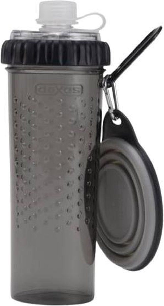 Popware Reisfles Drinken En Voer Snack-duo 600 Ml Grijs