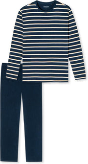 Blauwe Schiesser pyjama voor heren