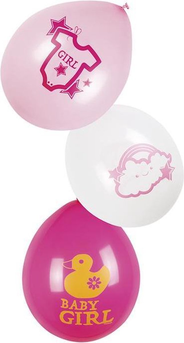 Geboorte Ballonnen Meisje Baby Girl 25cm 6 stuks
