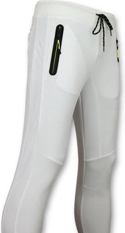 Enos Sportbroek Mannen Lang - Slim fit Joggingbroek Heren - F561 - Wit - Maten: S