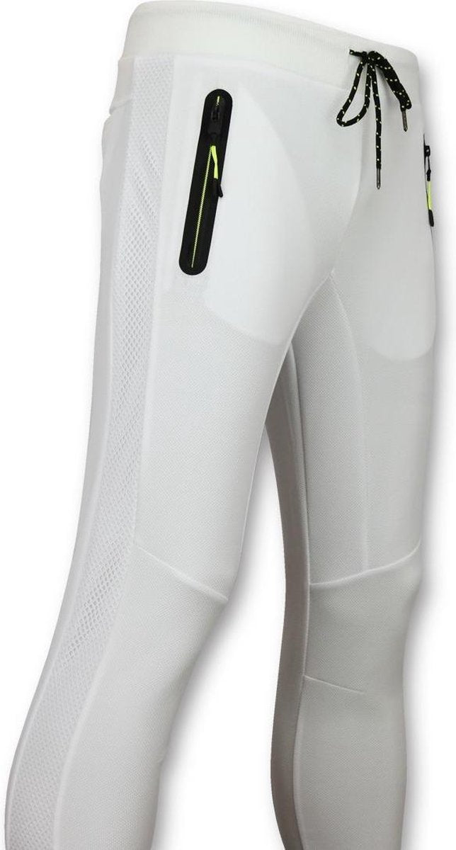 Enos Sportbroek Mannen Lang - Slim fit Joggingbroek Heren - F561 - Wit - Maten: S