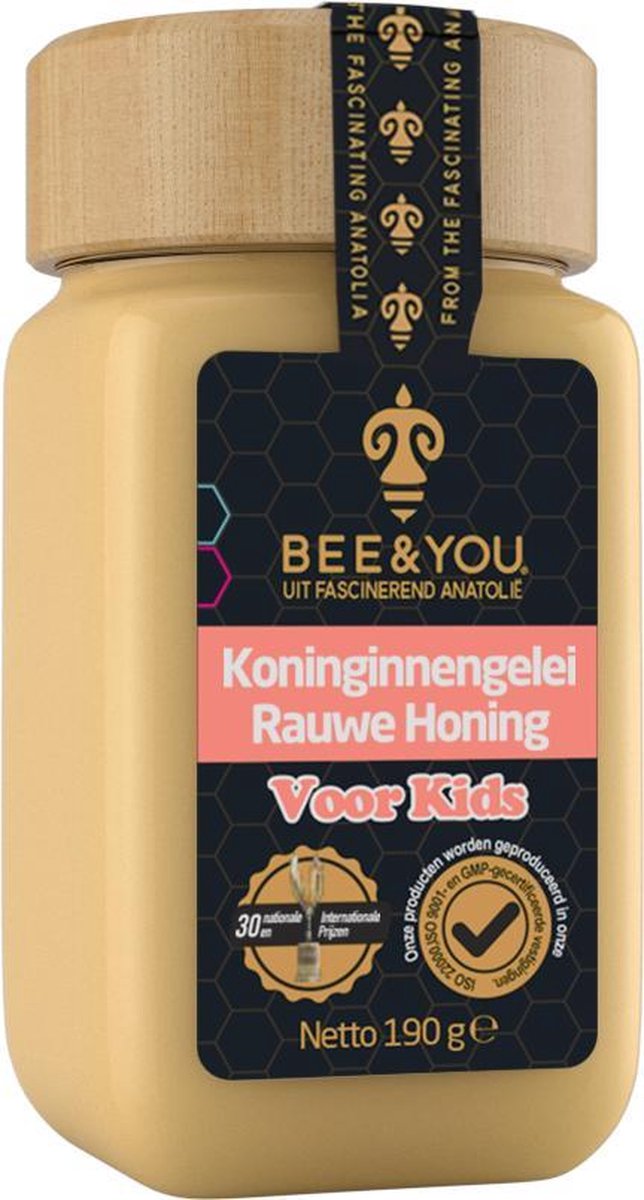 Bee&you Koninginnegelei Rauw Honing voor kids |  Antioxidant Kinderen
