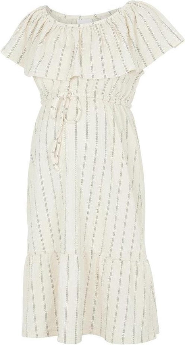 Mlthea S/l Jersey Off Shoulder Abk Dress 20012919 Ecru/black