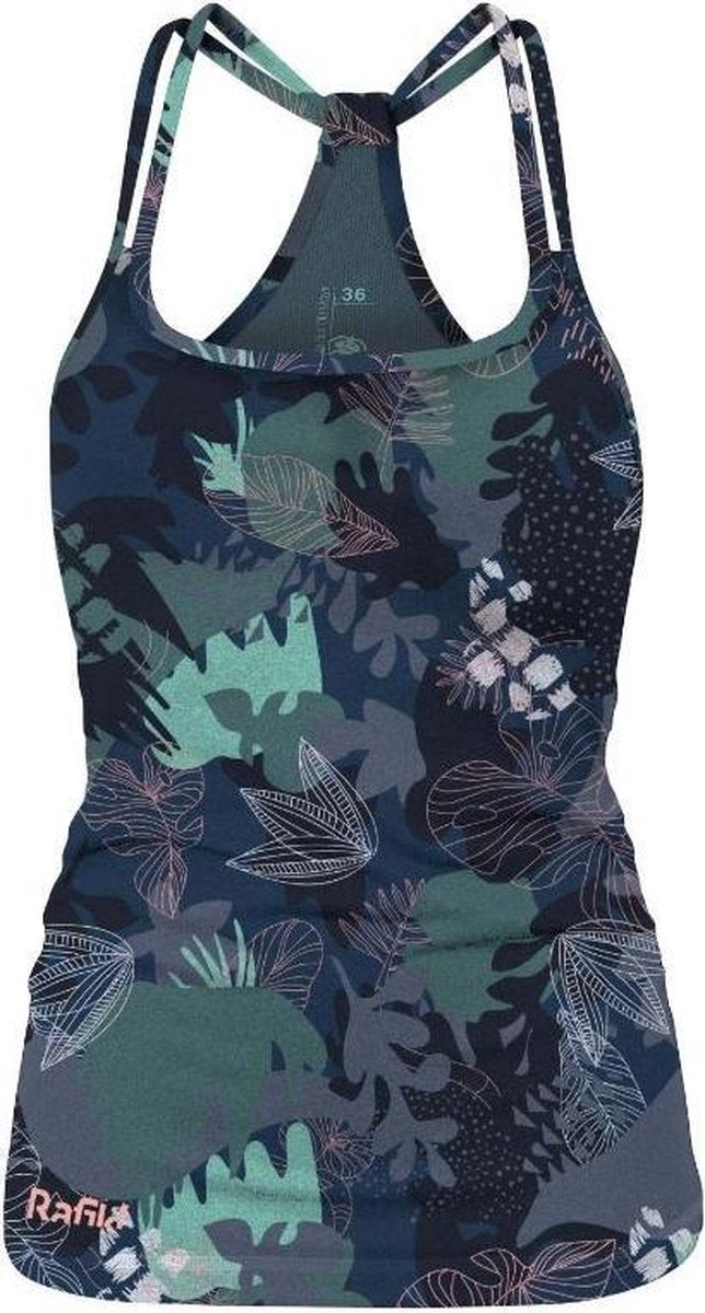 Rafiki Tanktop Charmey Dames Polyamide Blauw/groen Maat 34