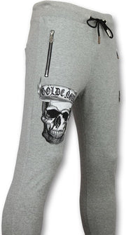 ENOS Sportbroek Mannen Lang - Joggingbroek Slim Fit Heren - F582G - Grijs - Maten: S