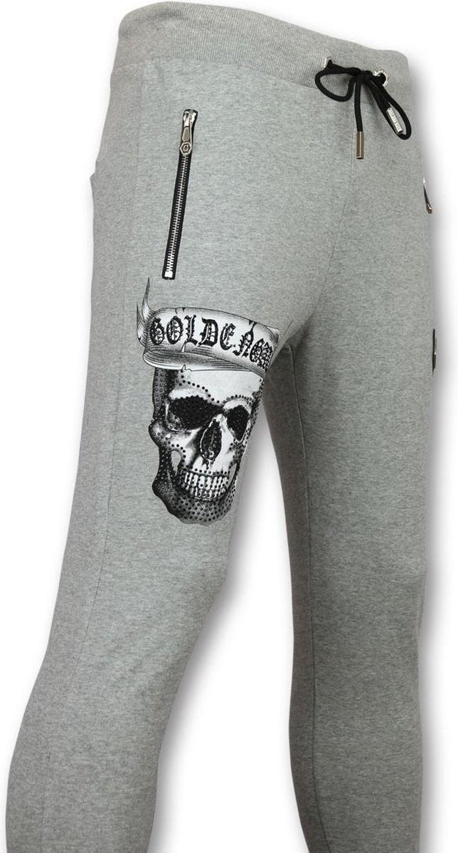 ENOS Sportbroek Mannen Lang - Joggingbroek Slim Fit Heren - F582G - Grijs - Maten: S