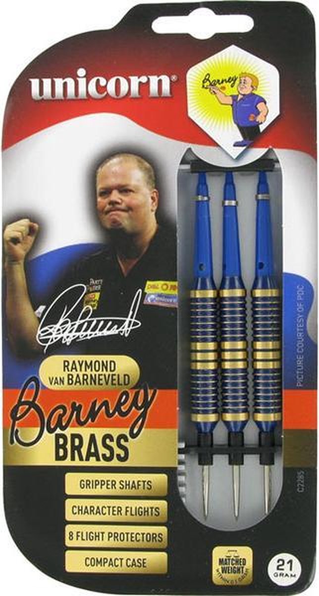 Unicorn Barney Brass blauw dartpijlen 21 gram