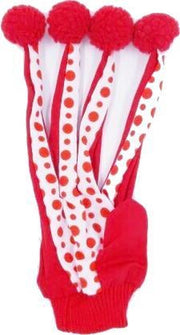 Katten en kitten speel handschoen (rechts) - Rood en wit met rode nopjes - PetLove - nu met gratis vachthandschoen.