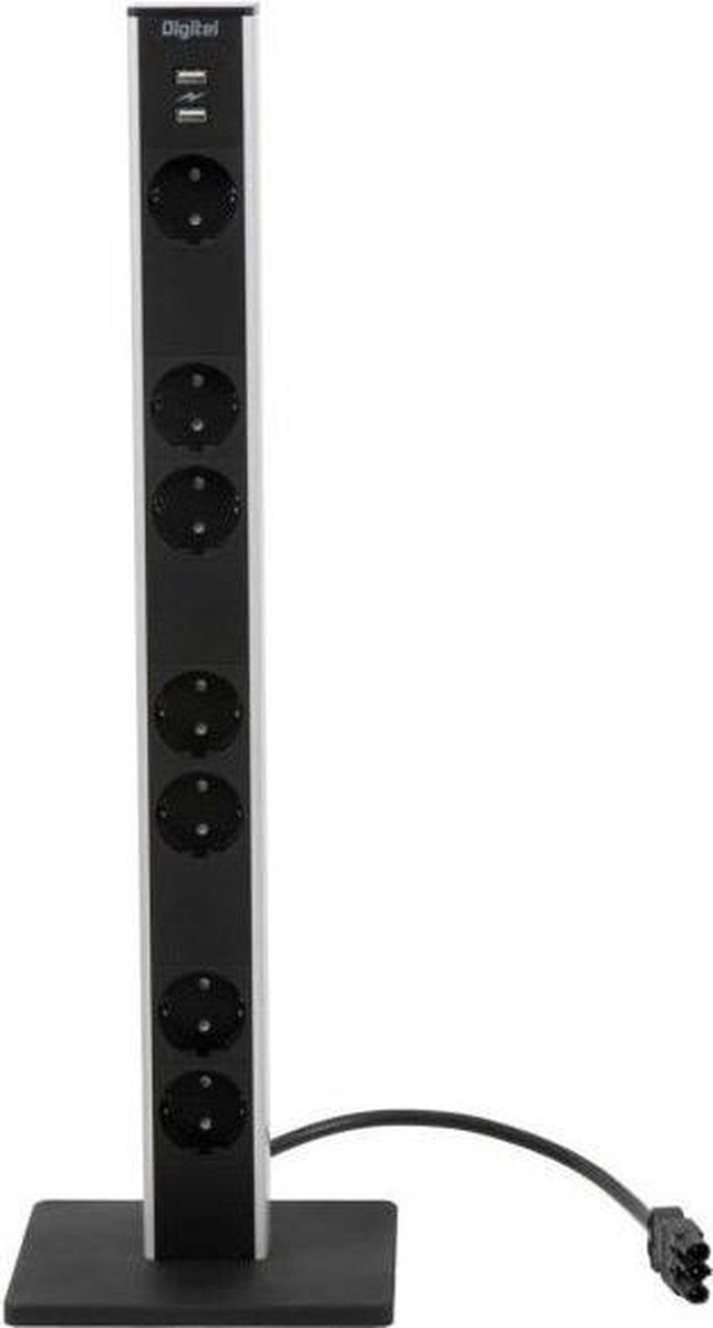 Stroom en signaalzuil Bravour® Power Tower 7 - Zwart - 7x Power | 2x USB Charger
