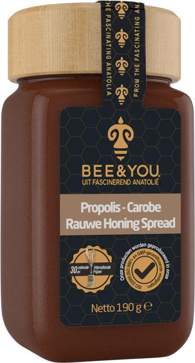 Bee&You Propolis - Carobe Rauw  Vloeibaar Honing