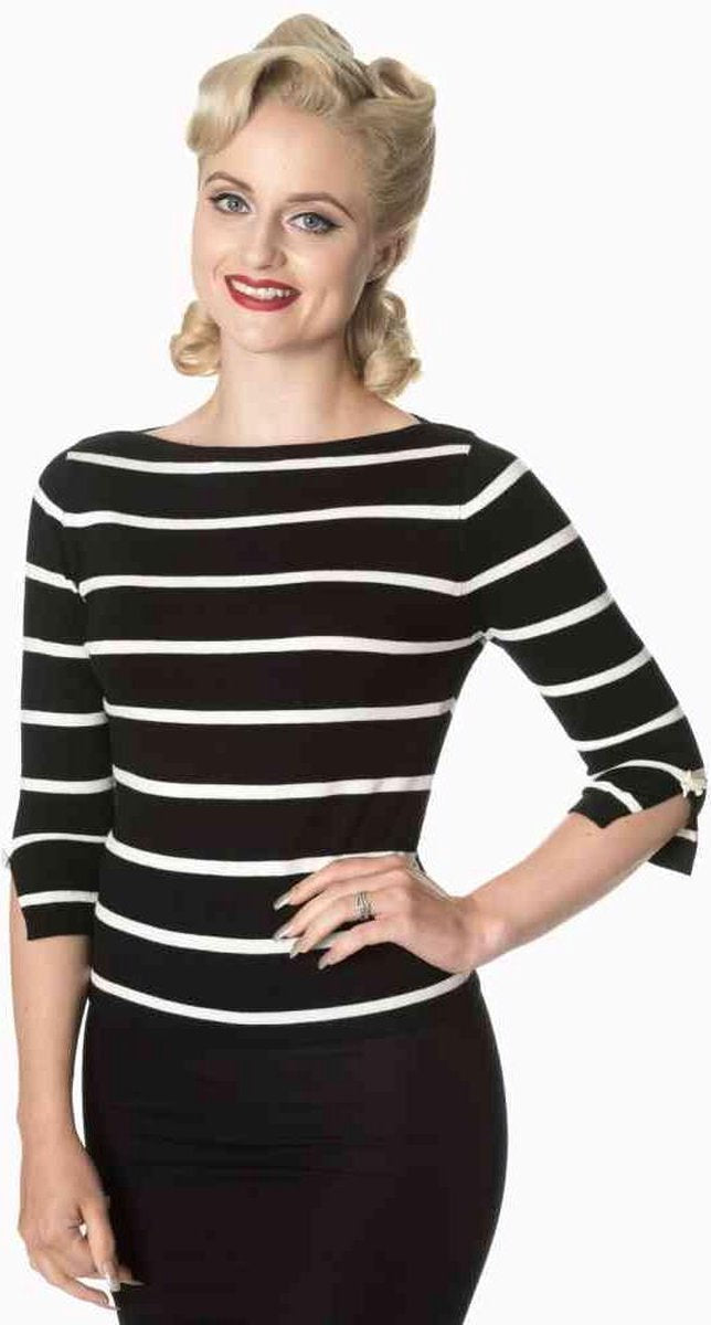 Dancing Days Gebreide trui -XL- STRIPES PLEASE! Zwart
