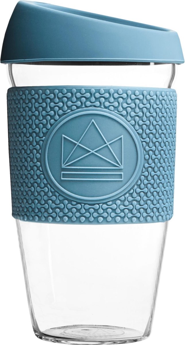 Neon Kactus - Koffie/Thee Glas - Super Sonic - Blauw - 450ml