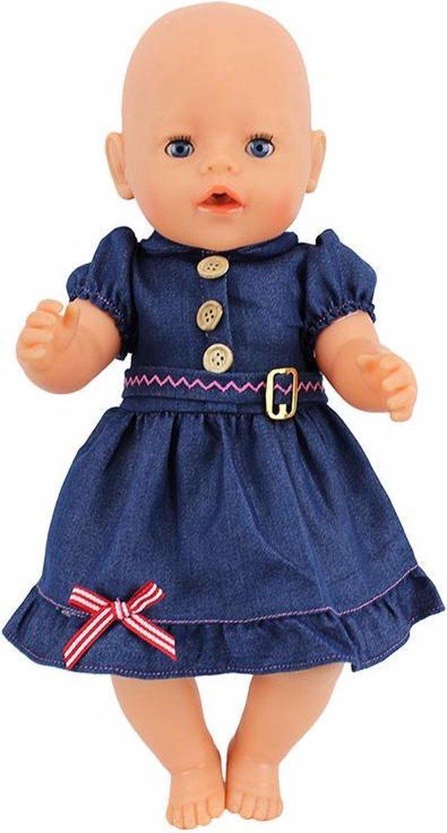 Dolldreams Denim jeans jurkje van spijkerstof - Geschikt voor o.a. BABY born 43 cm - poppenkleertjes