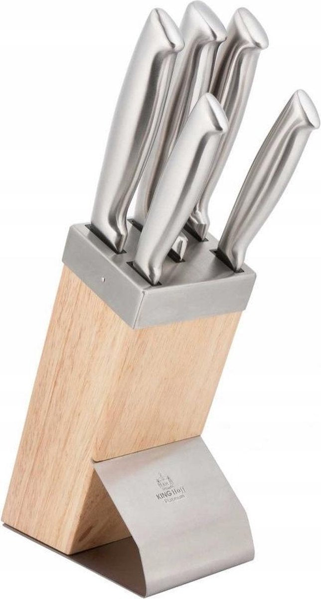 Kinghoff 3461 - 6 delige messenset - met houten blok
