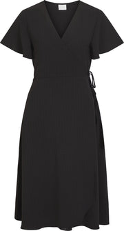 VILA VILOVIE S/S WRAP MIDI DRESS/SU  Dames Jurk - Maat 40