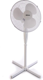 Deluxa Robuuste Staande Ventilator|40CM | Wit | 105 - 128CM | Modern Design