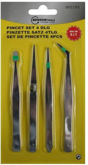 Pincet set | 4 stuks | RVS | Pincet hobby | Pincet mee eters | Pincet keuken | Pincet splinter